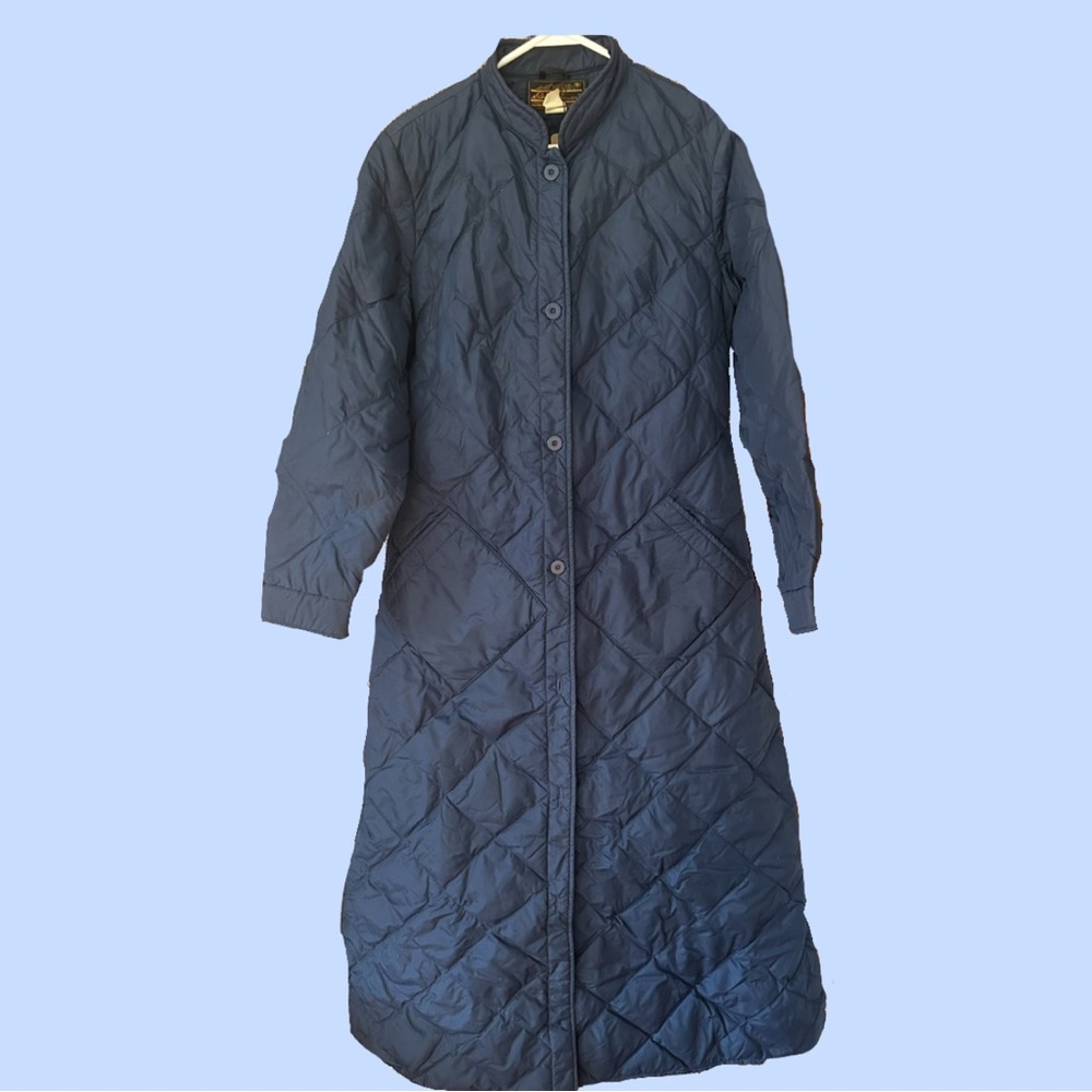 Vintage Eddie Bauer Long Navy Oversized Maxi Puffer Coat
